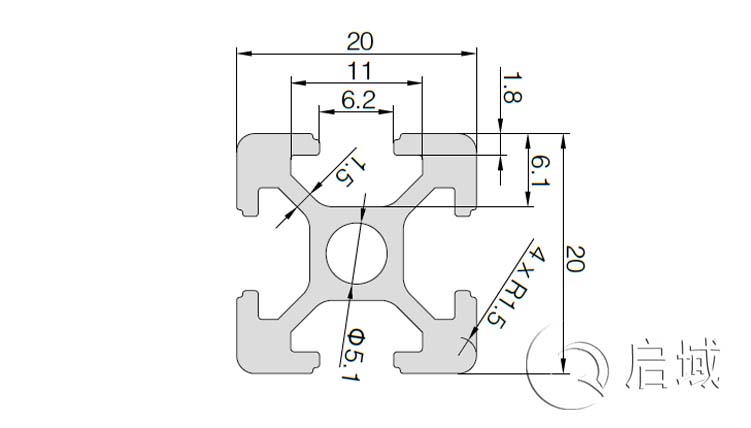 QY-6-2020鋁型材圖紙