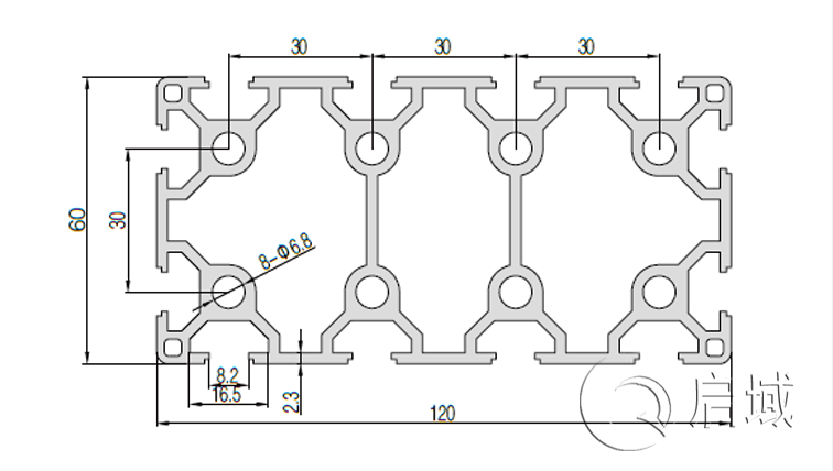 QY-8-60120A鋁型材圖紙